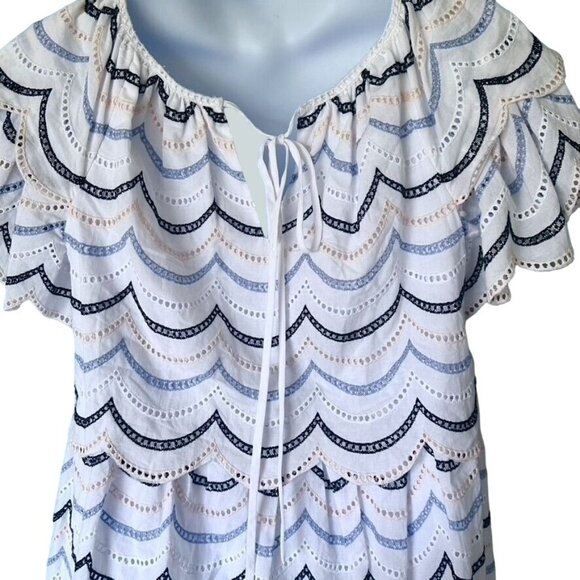 Luisa Beccaria Tiered Scalloped Dress IT 42 US 6 NWOT Milan Fashion Week - Picture 8 of 14